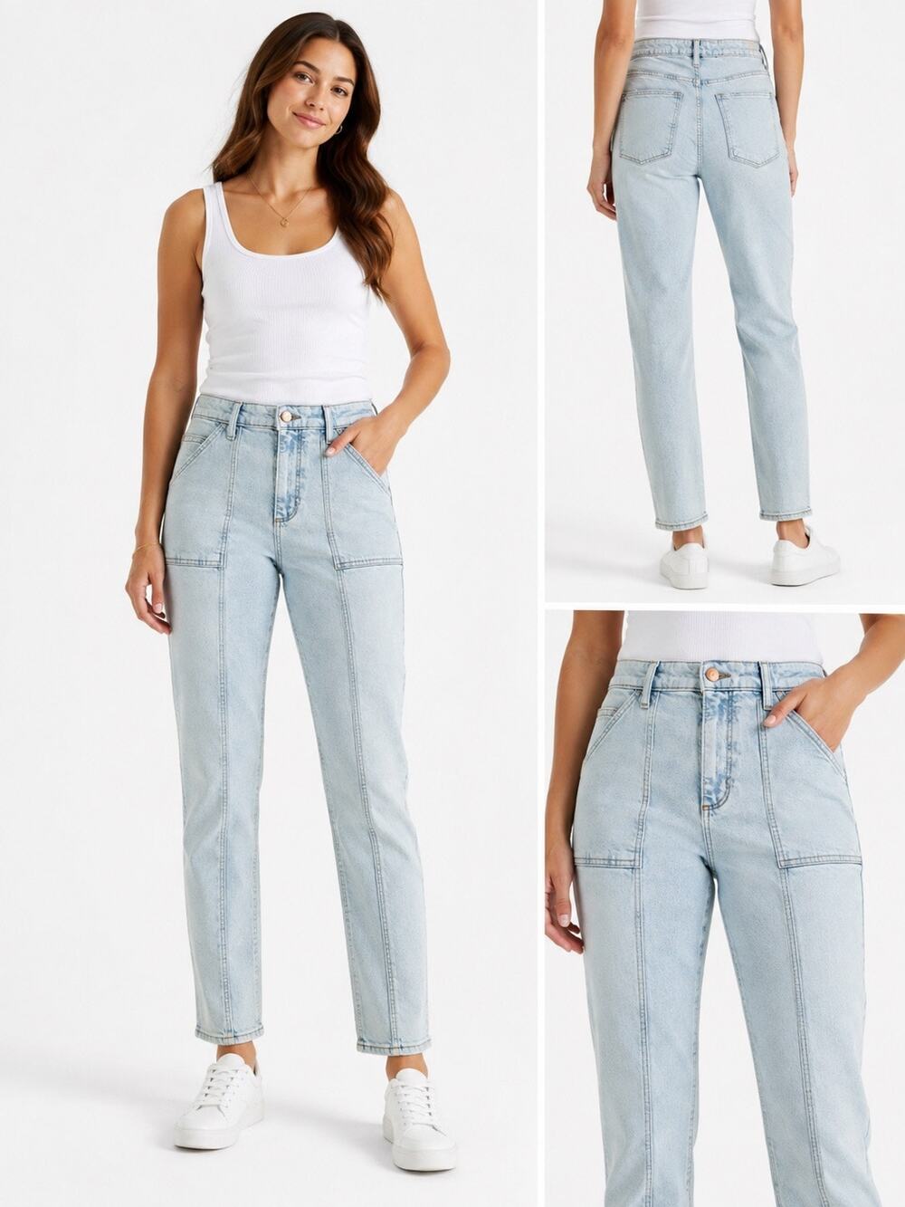 Universal Thread White Washed Denim 12/31 R High Rise Slim Straight